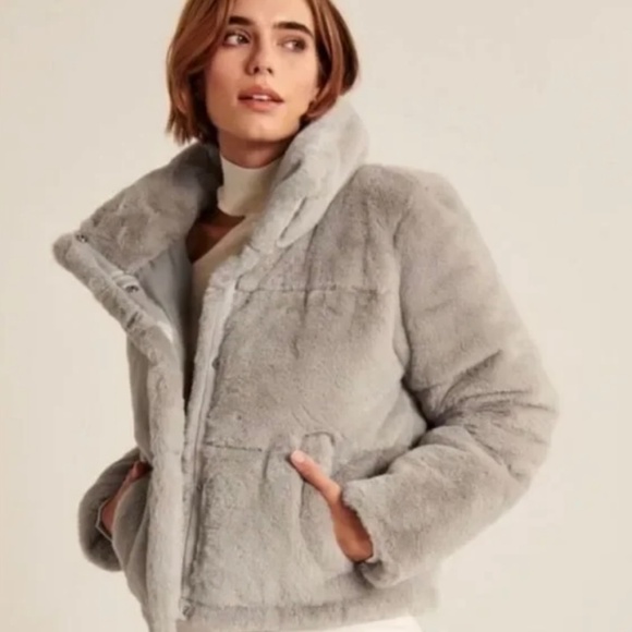 Abercrombie & Fitch Mini Puffer Size XXS Gray - Picture 6 of 6